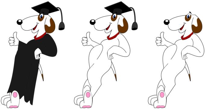 Graduating dogs