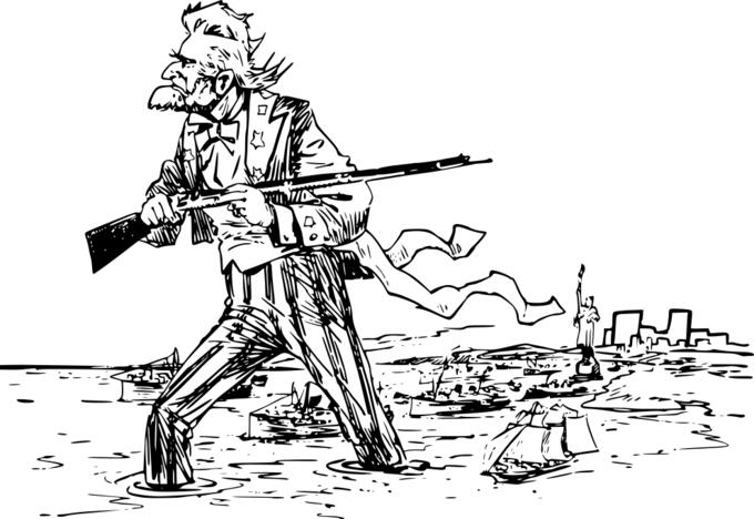 Uncle Sam with a gun