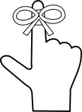 Finger and a ribbon