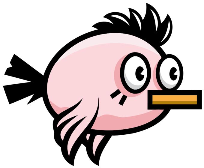 Cartoon image of pink bird