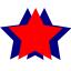 Red and blue stars