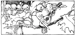 Bluebird playing an instrument