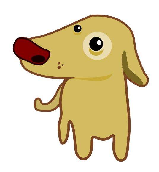 Cartoon vector image of a dog