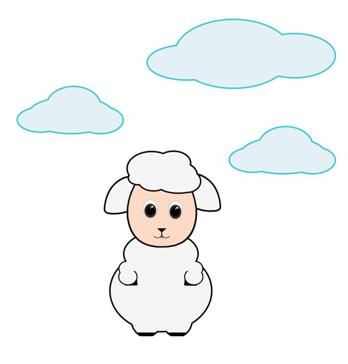 Cute lamb in the clouds