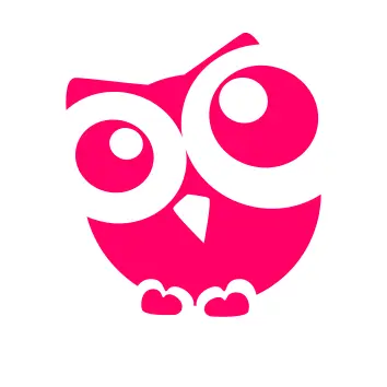 Red silhouette of an owl