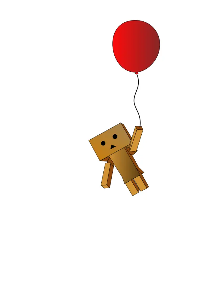 Robot holding a balloon