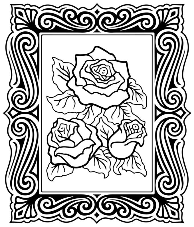 Vector image of framed roses
