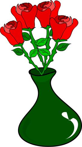 Vector drawing of roses pot