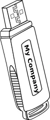 Pocket USB pen drive vector image