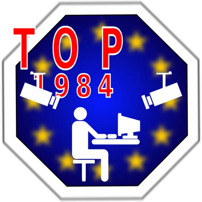 Stop 1984 in Europe vector image