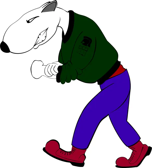 Caricature of a bull terrier dog