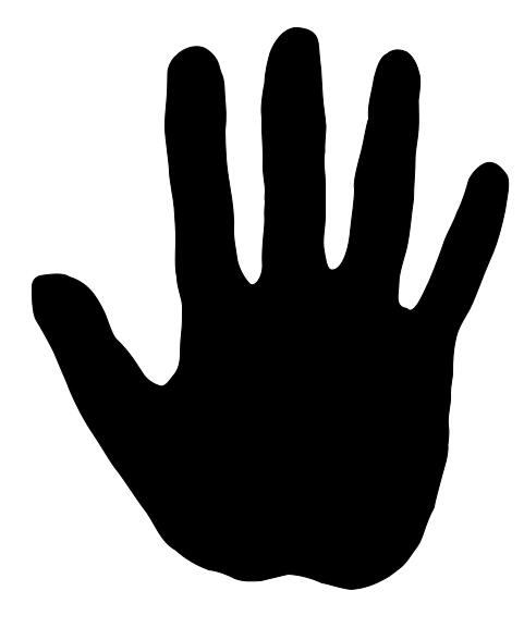 Silhouette of hand palm