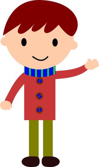 Boy waving hand
