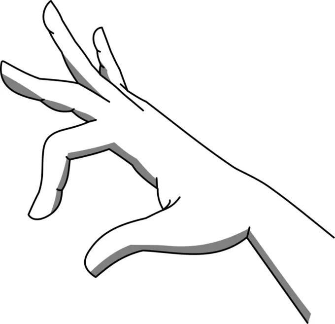 Man's hand drawn by pencil