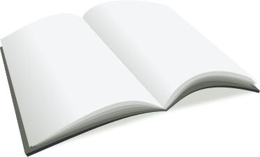 Book with blank pages wide open