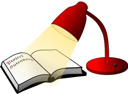 Open book and reading lamp