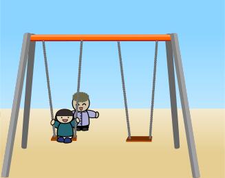 Child on a swing