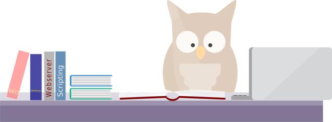 Owl reading illustration