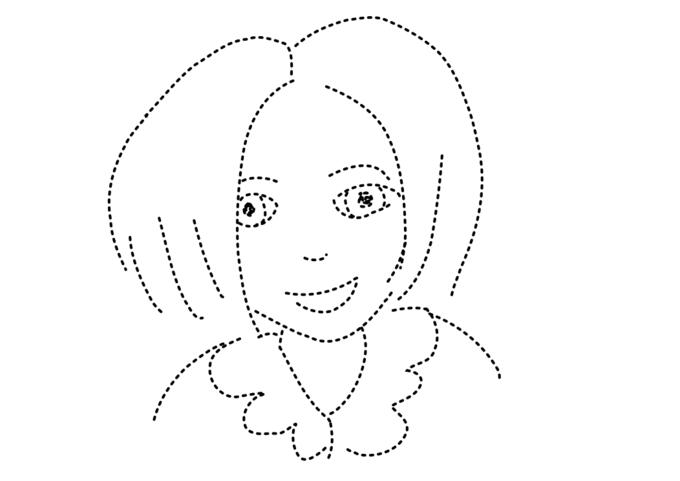 Cartoon vector image of smiling girl