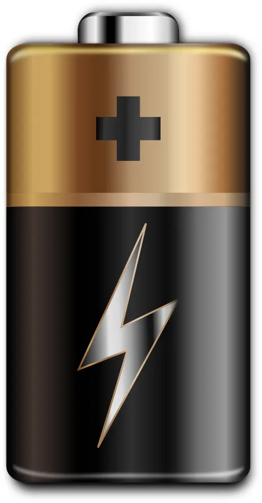 Clip art of brown and black battery