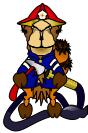 Vector clip art of camel the firefighter