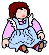 Image of coloured sitting doll