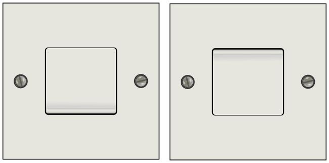On and off light switches illustration