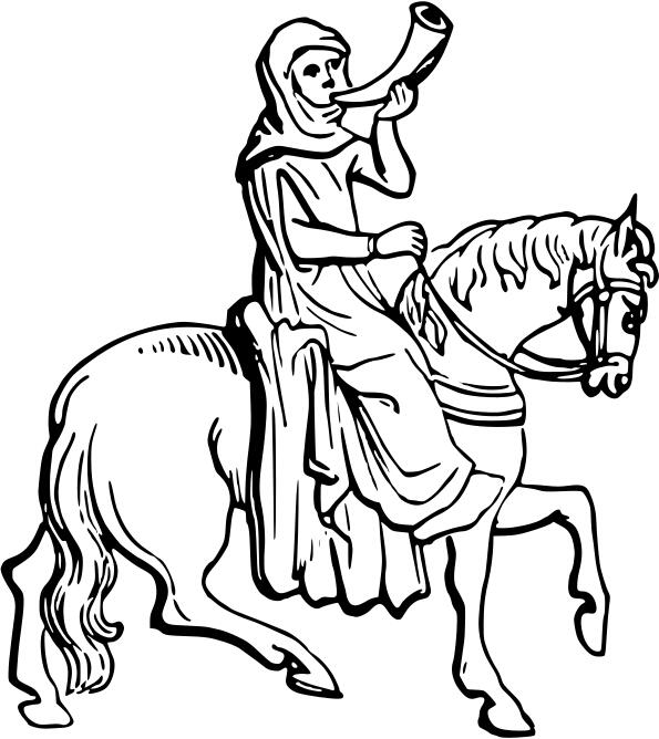 Lady in hunt vector