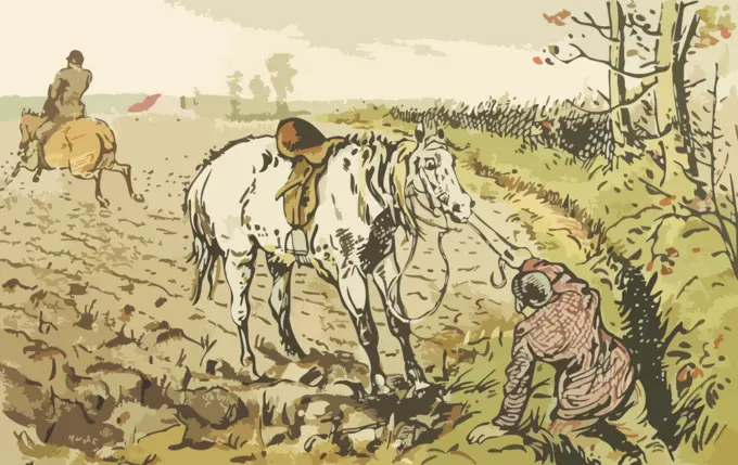 Men with their horses