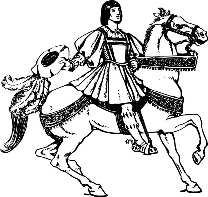 Horseman silhouette