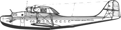Martin M-130 flying boat silhouette