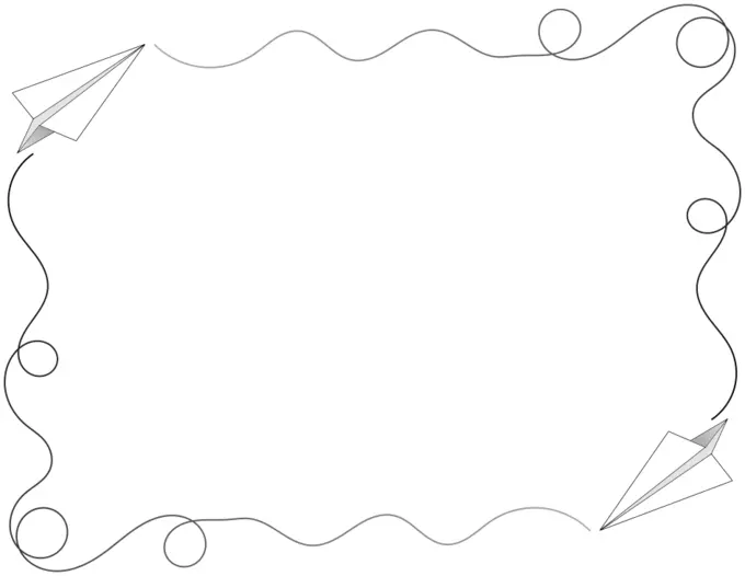 Paper airplane with its flying route