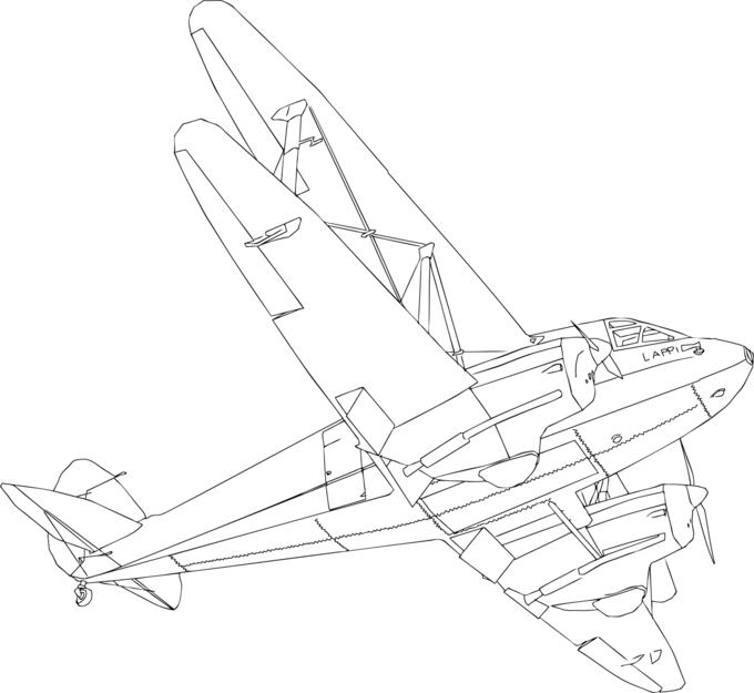 Contour illustration of an aircraft