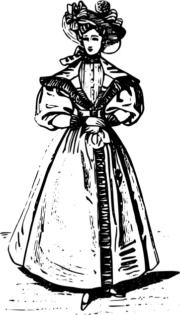 French lady in vintage dress