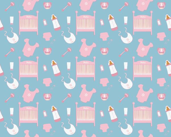 Pattern with baby accessories