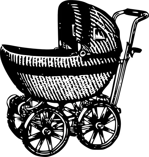 Vintage baby stroller Vector Image