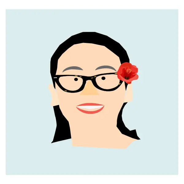 Lady with hibiscus flower