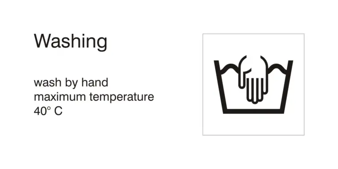 Wash by hand washing symbol