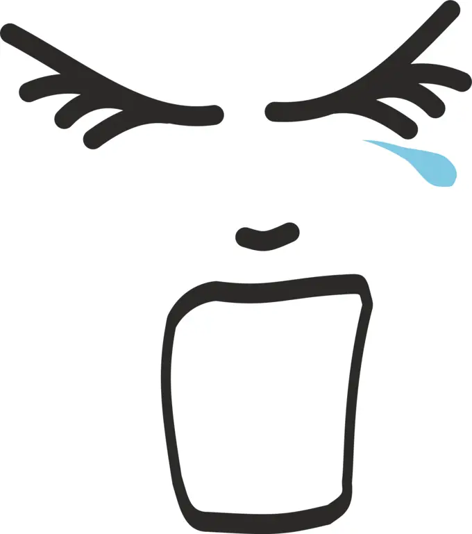 Crying face line art