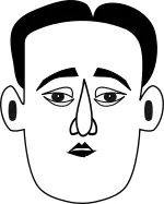 Man with querulous face