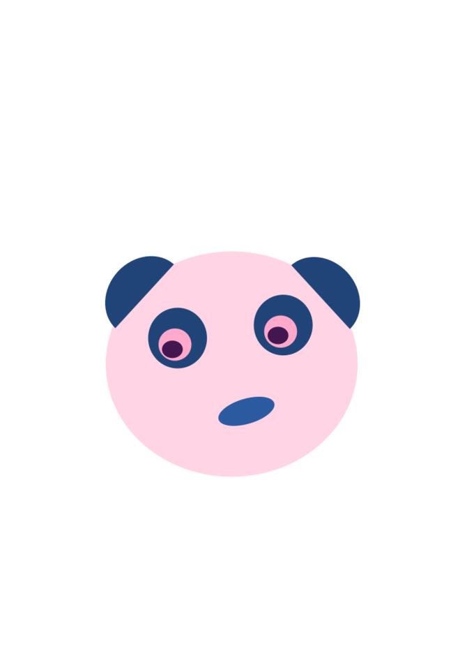 Pink panda bear face