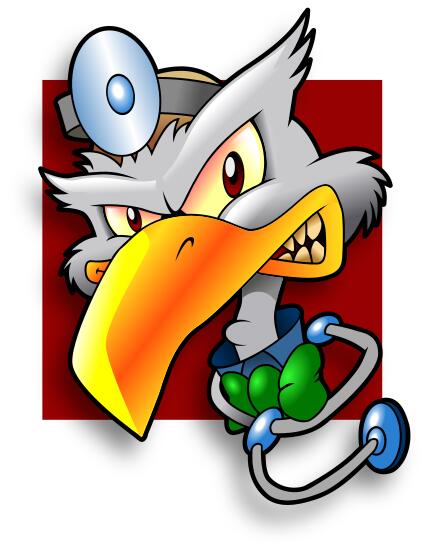 Illustration of cartoon vulture doctor avatar