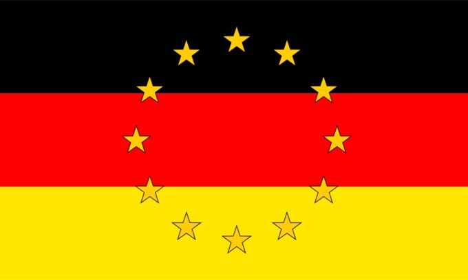 German flag colors with EU stars illustration