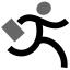 Vector drawing of running businessman grayscale sign