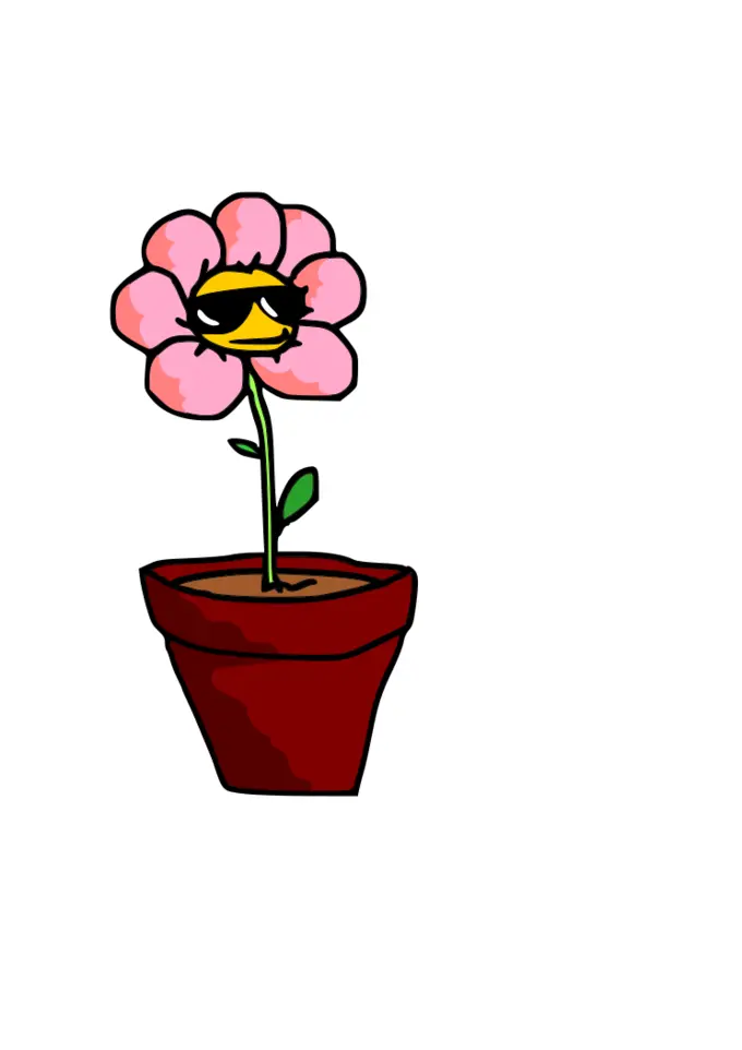 Image of cool flower with sunglasses