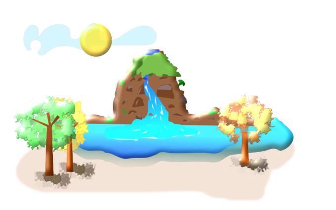 Waterfall farm vector image