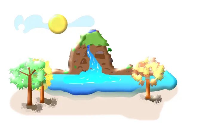 Waterfall farm vector image