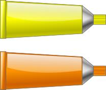 Yellow and orange colour tubes