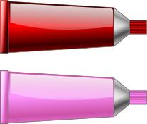 Vector graphics of red and pink colour tubes