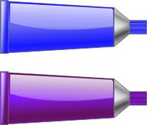 Vector drawing of blue and purple colour tubes